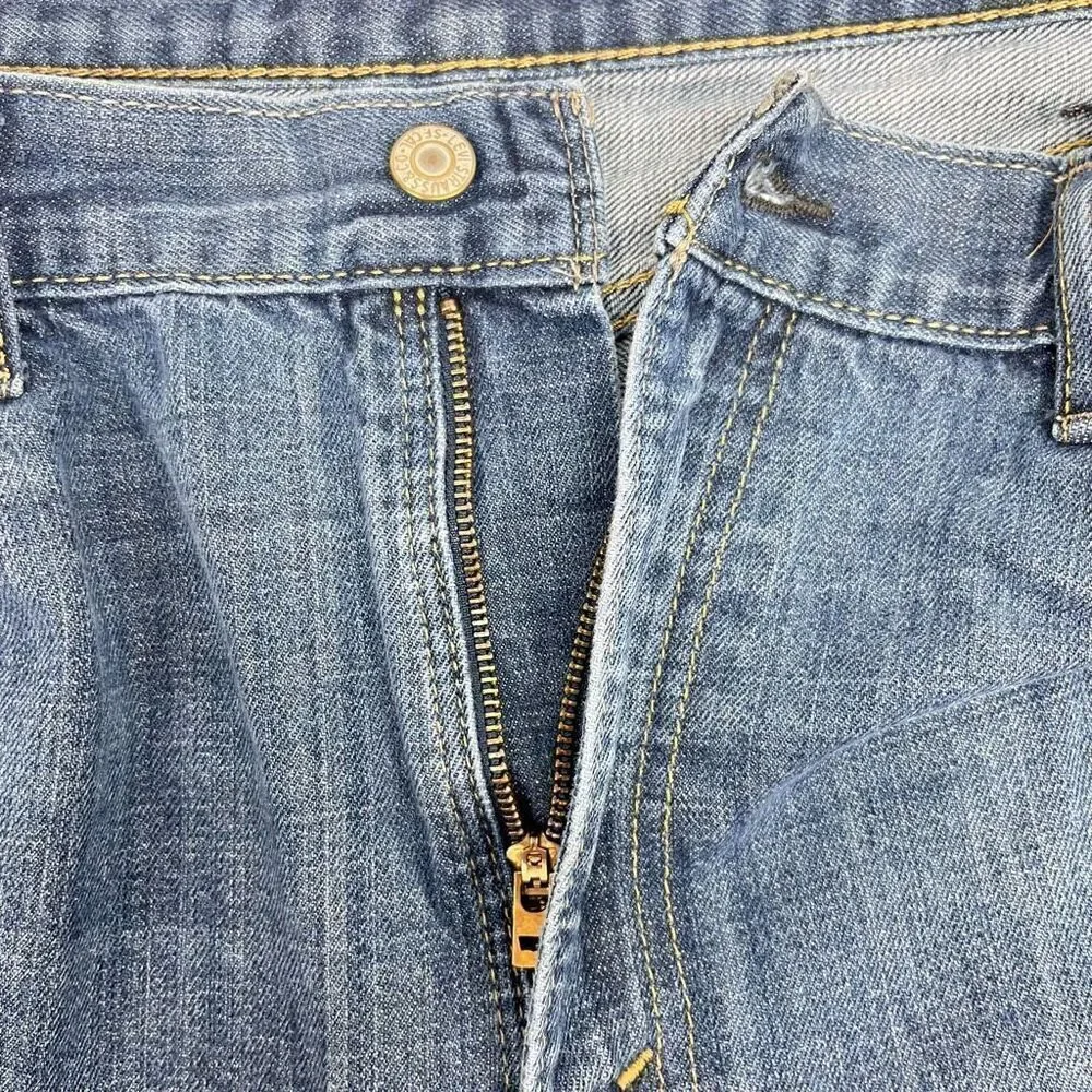 Levi's 505 Mens Regular Fit Straight Leg Denim Jeans Mid Wash Blue Size 40x32